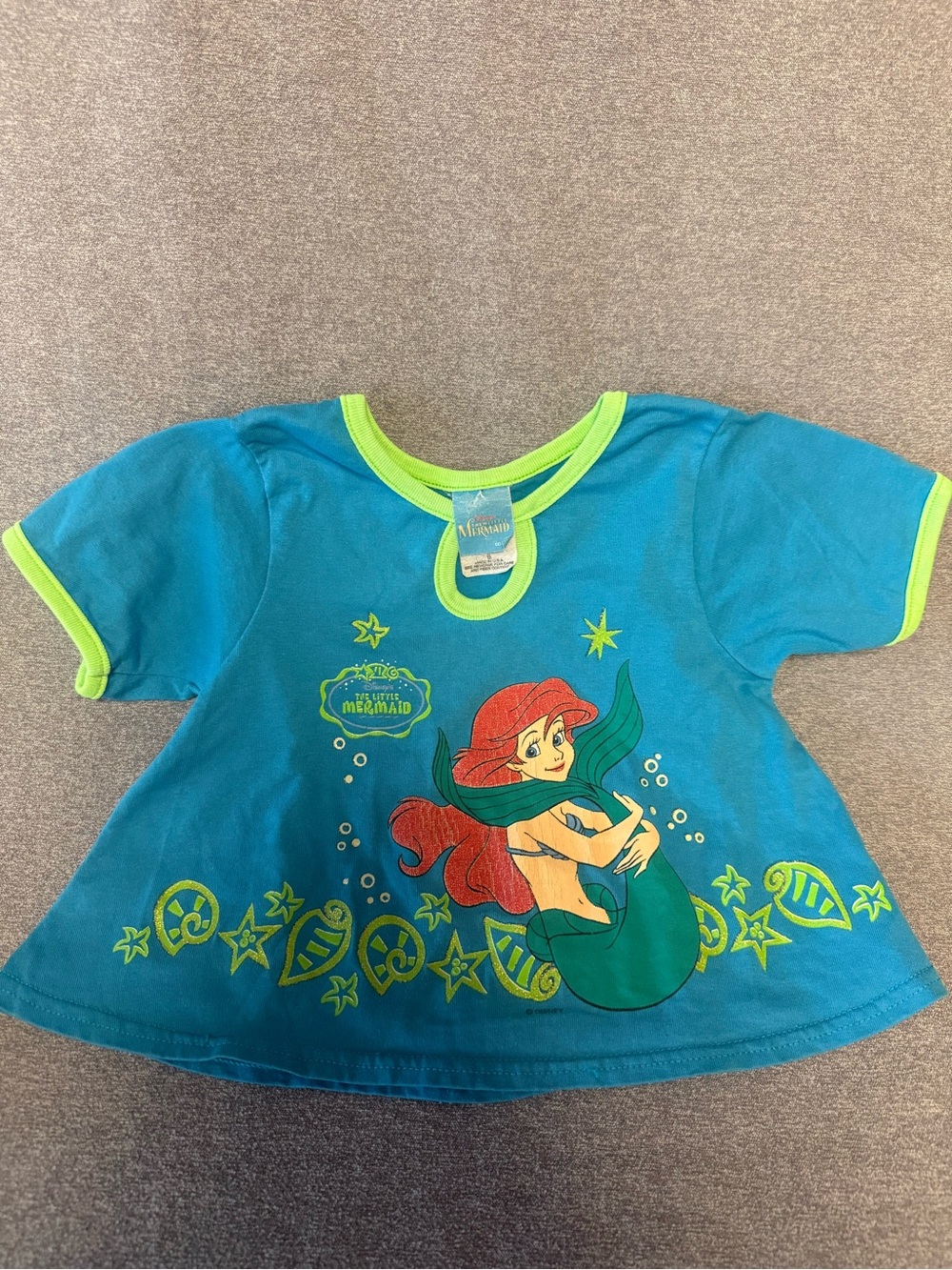 Vintage Disney The Little Mermaid Ariel Turquoise Keyhole Top